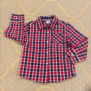 Plaid Kids Shirt - Red and Blue